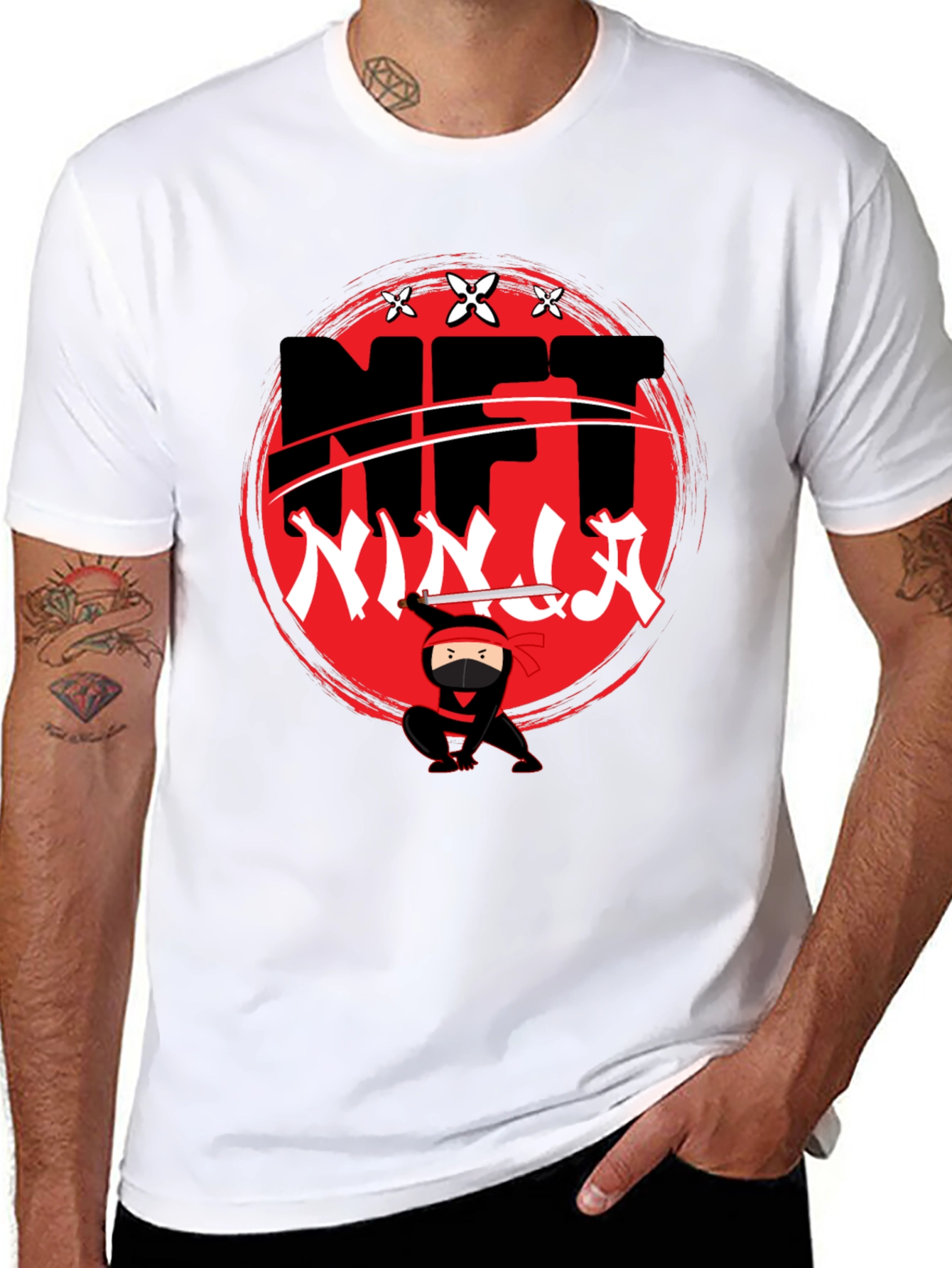NFT Ninja Graphic T-Shirt - Black Cotton Tee