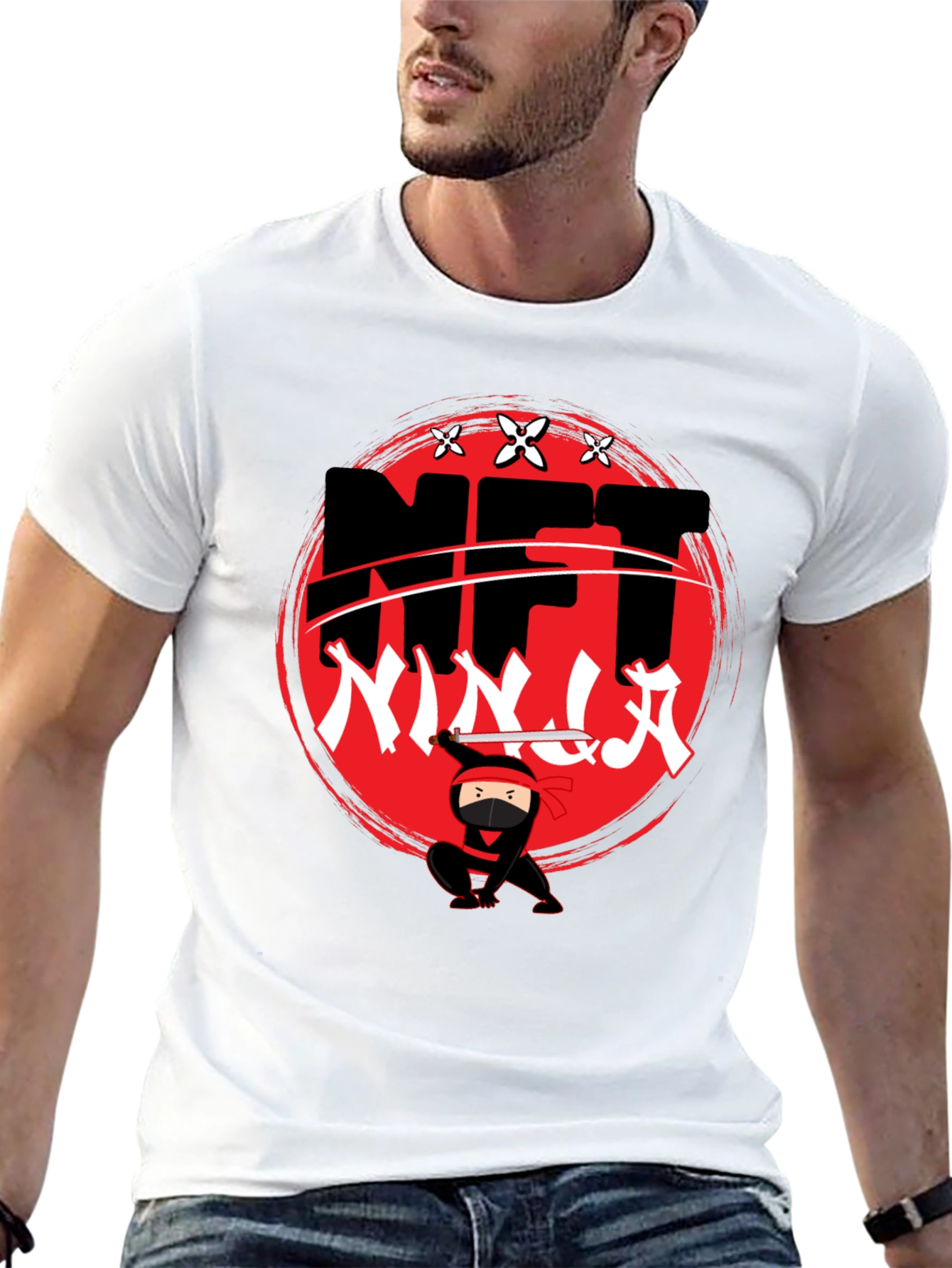 NFT Ninja Graphic T-Shirt - Black Cotton Tee