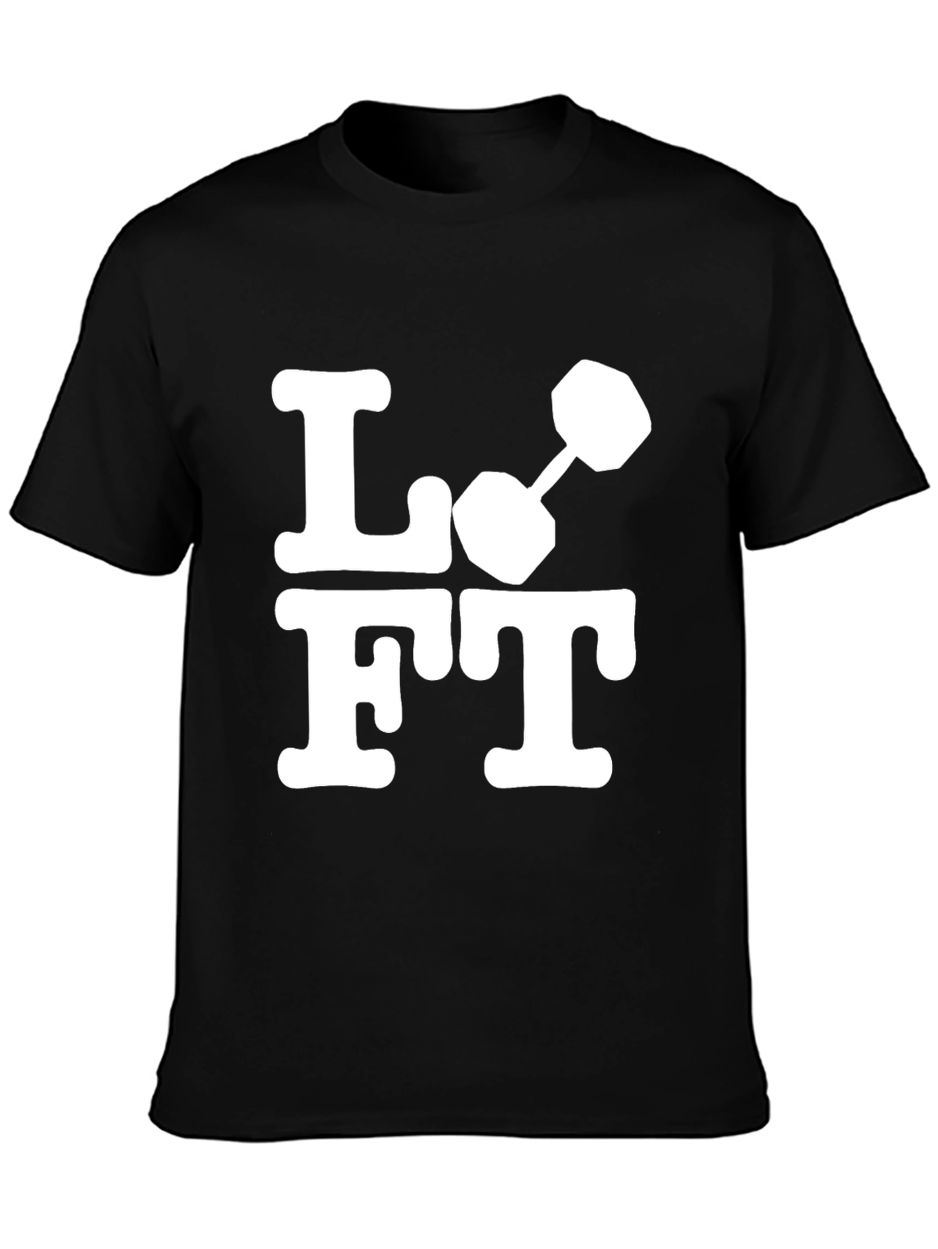 Lift Dumbbell Graphic Tee - Black Cotton Gym Shirt