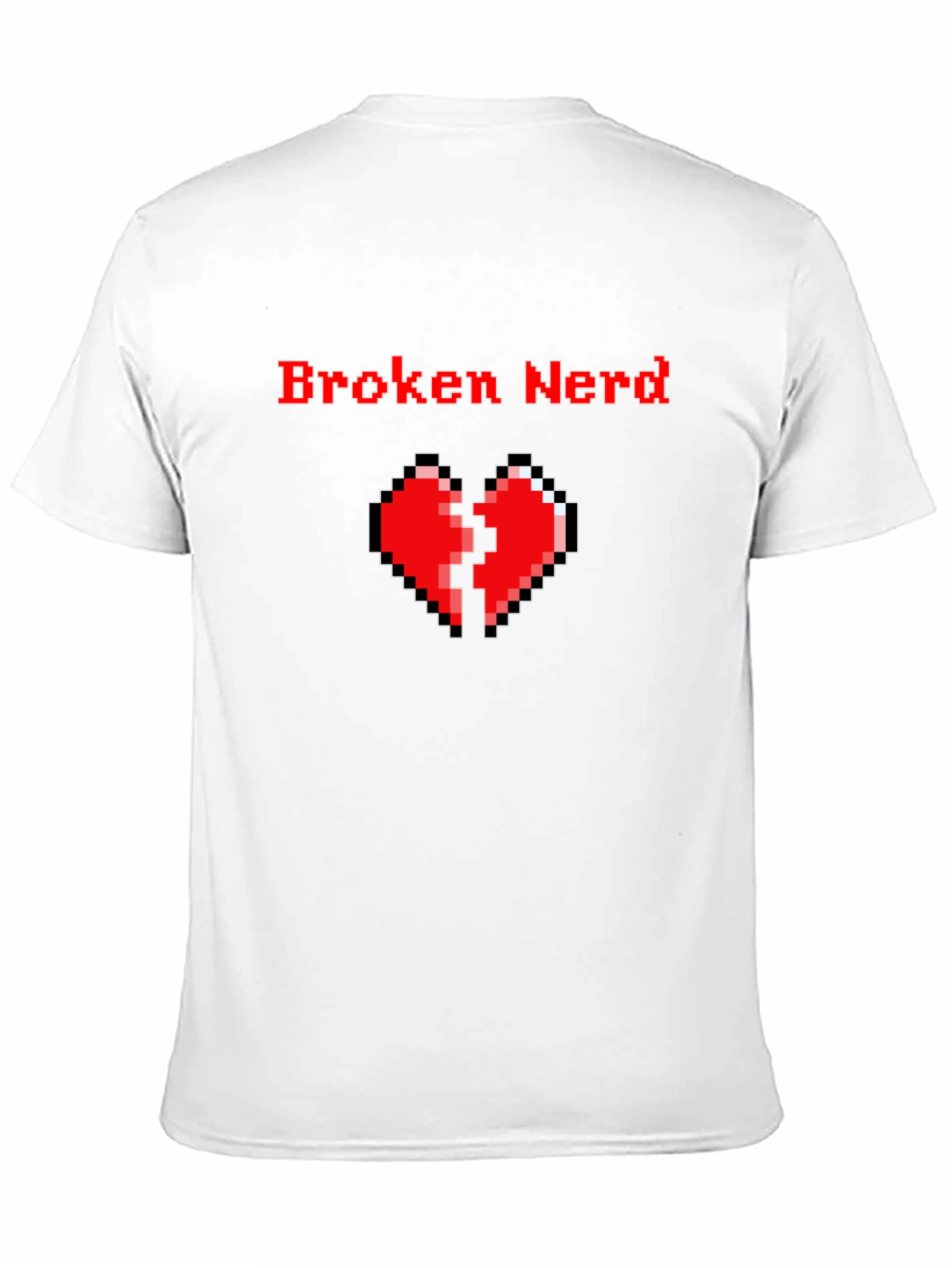 Broken Nerd Pixel Heart Black T-Shirt