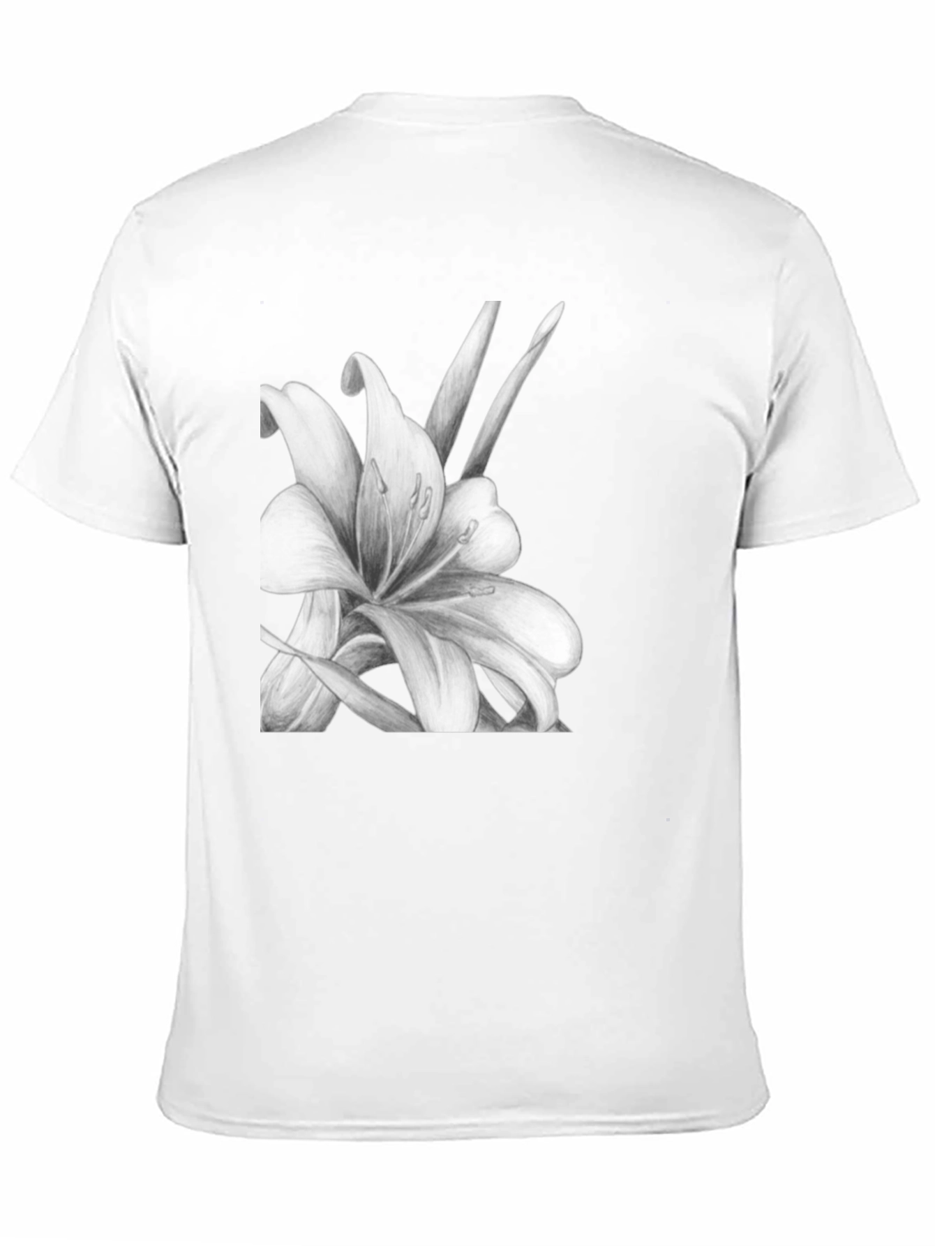 Elegant Lily Graphic Black T-Shirt