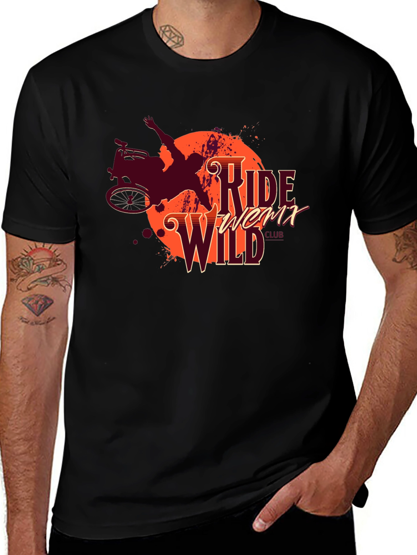 Ride Wild Club Black Graphic T-Shirt