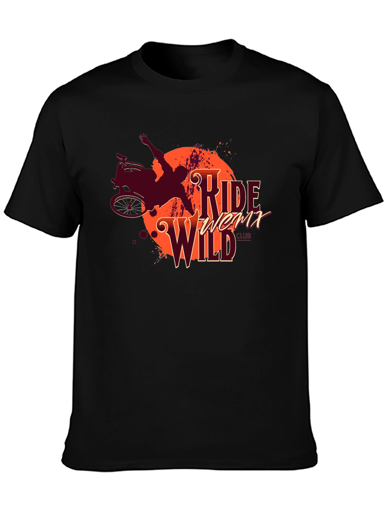 Ride Wild Club Black Graphic T-Shirt