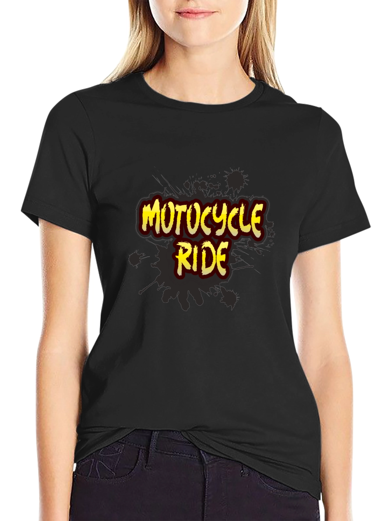 Motorcycle Ride Graphic Tee - Black Casual Shirt