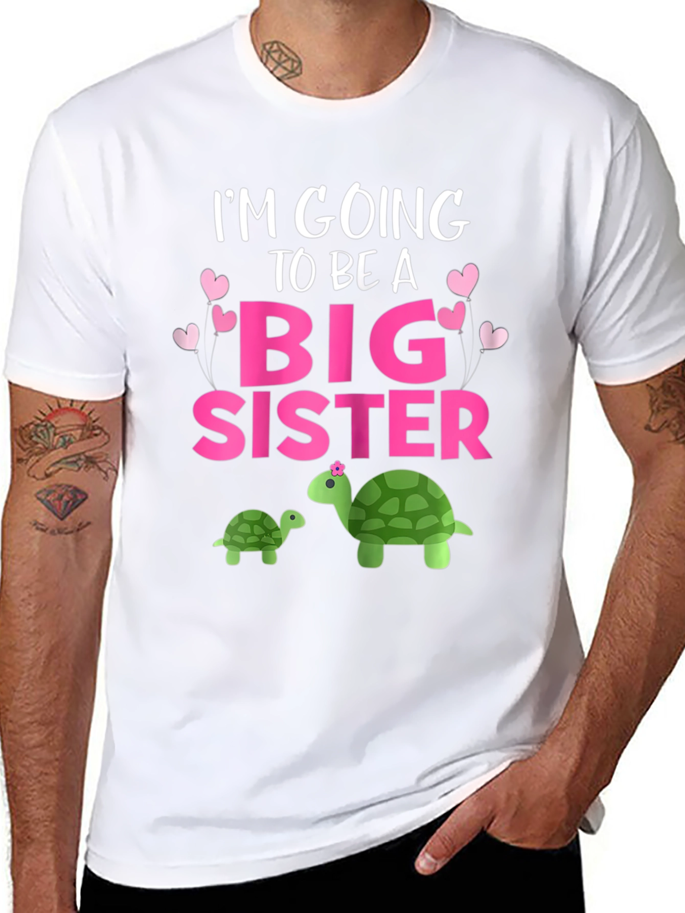 Big Sister Turtle Graphic Tee - Pregnancy Announcement Shirt