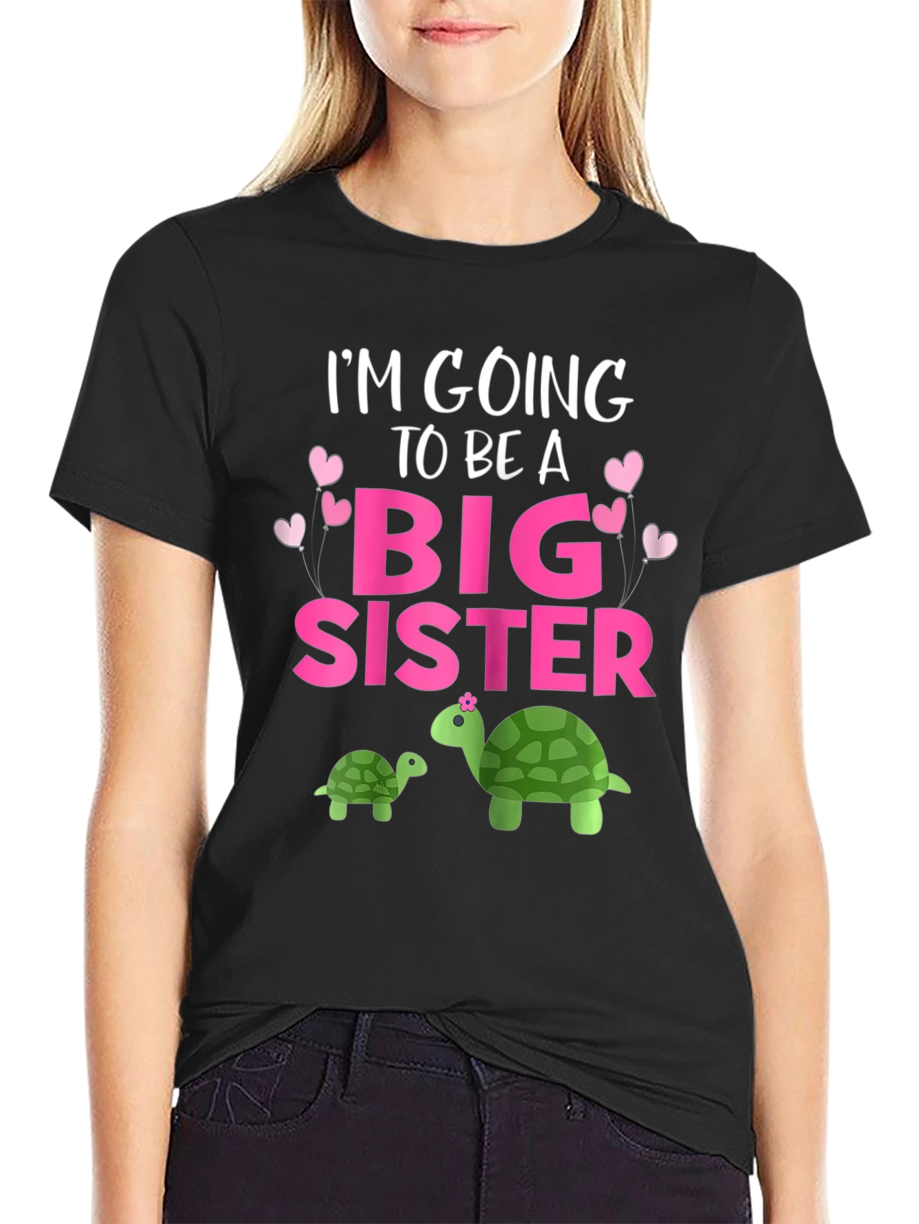 Big Sister Turtle Graphic Tee - Pregnancy Announcement Shirt