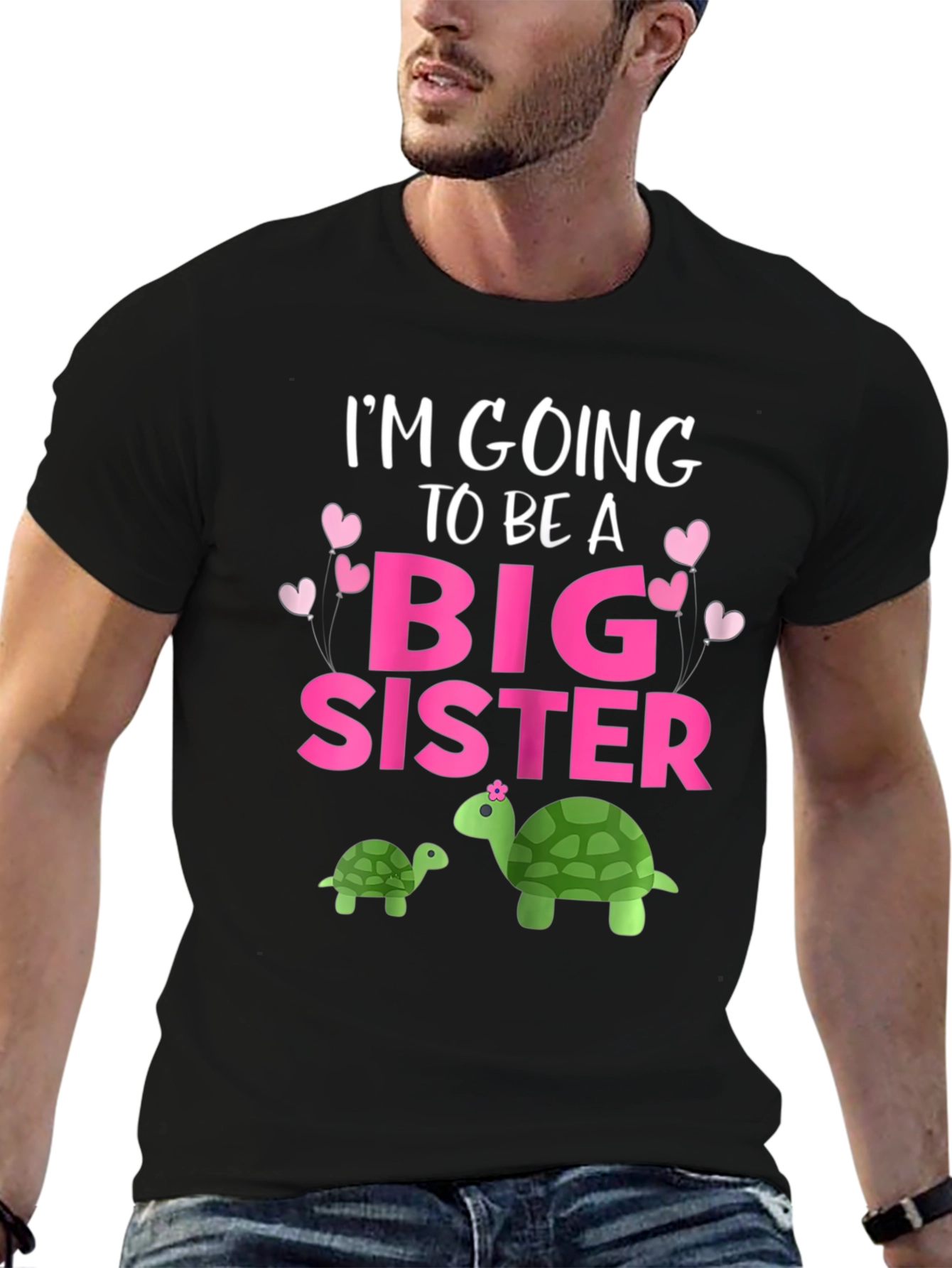 Big Sister Turtle Graphic Tee - Pregnancy Announcement Shirt
