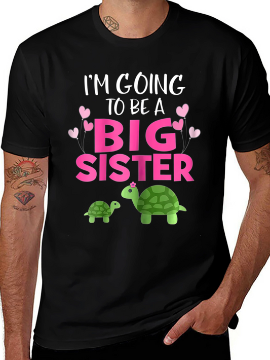 Big Sister Turtle Graphic Tee - Pregnancy Announcement Shirt