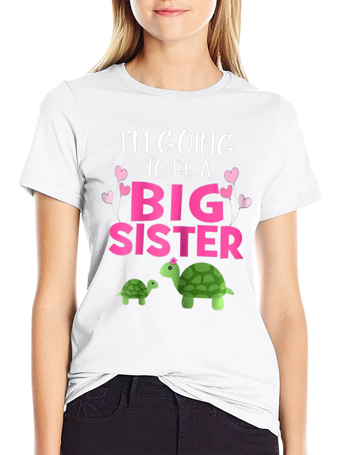 Big Sister Turtle Graphic Tee - Pregnancy Announcement Shirt