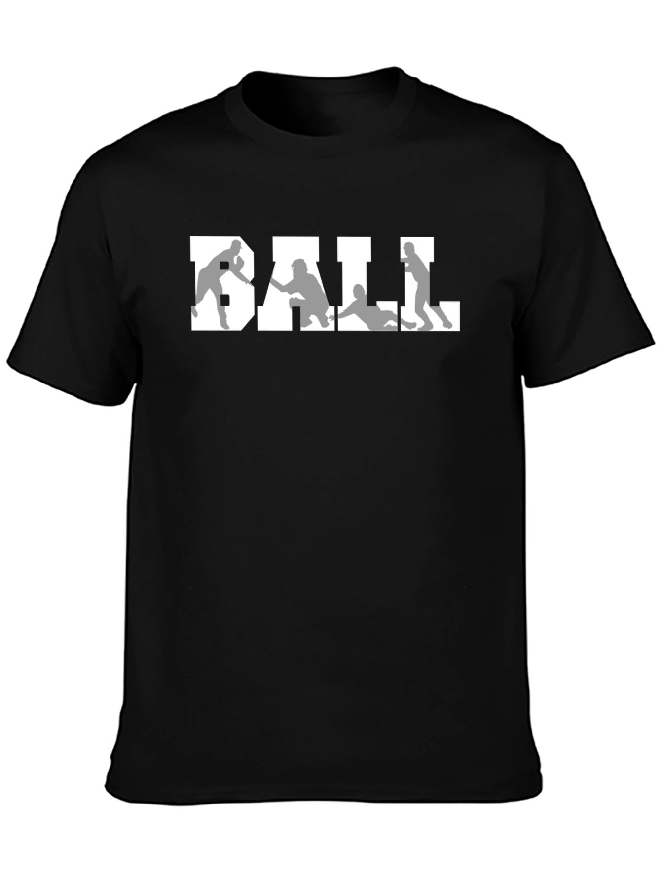 Baseball Graphic Tee - Black Crew Neck Shirt