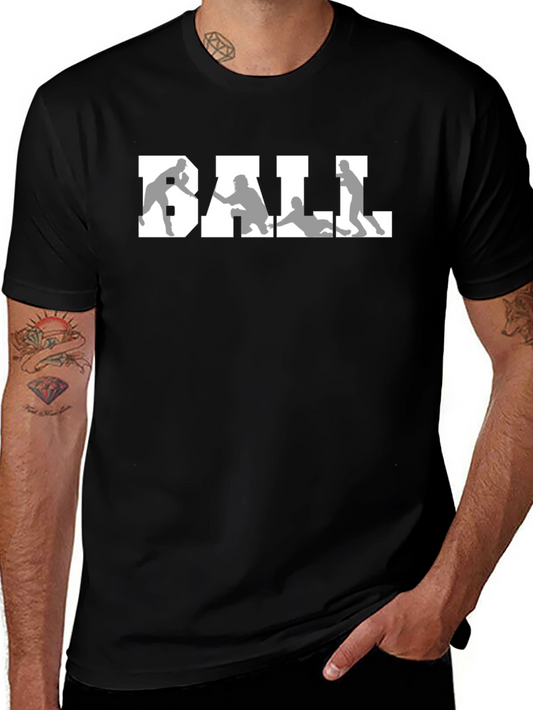 Baseball Graphic Tee - Black Crew Neck Shirt