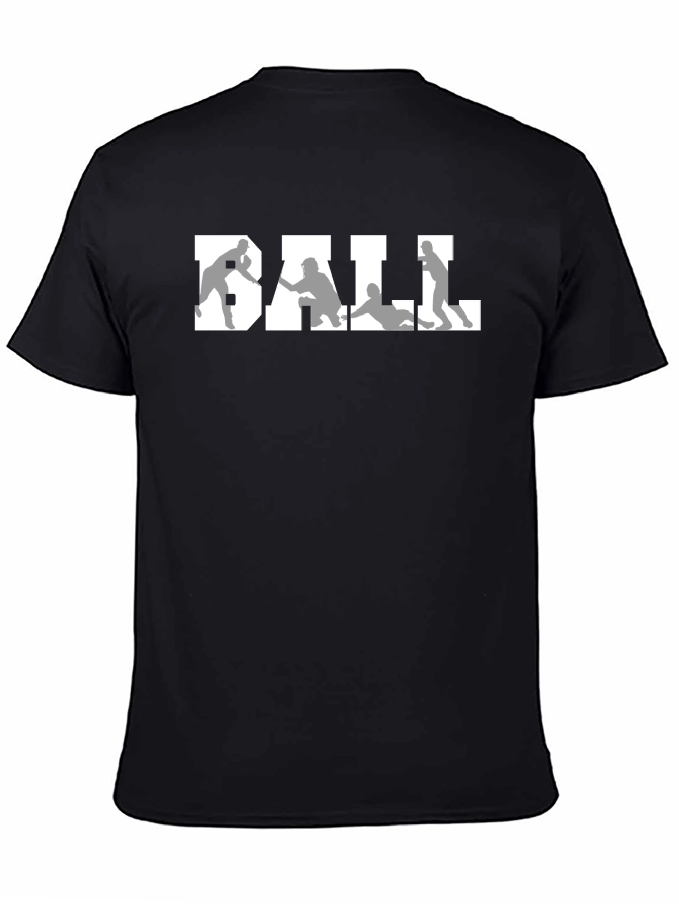 Baseball Graphic Tee - Black Crew Neck Shirt