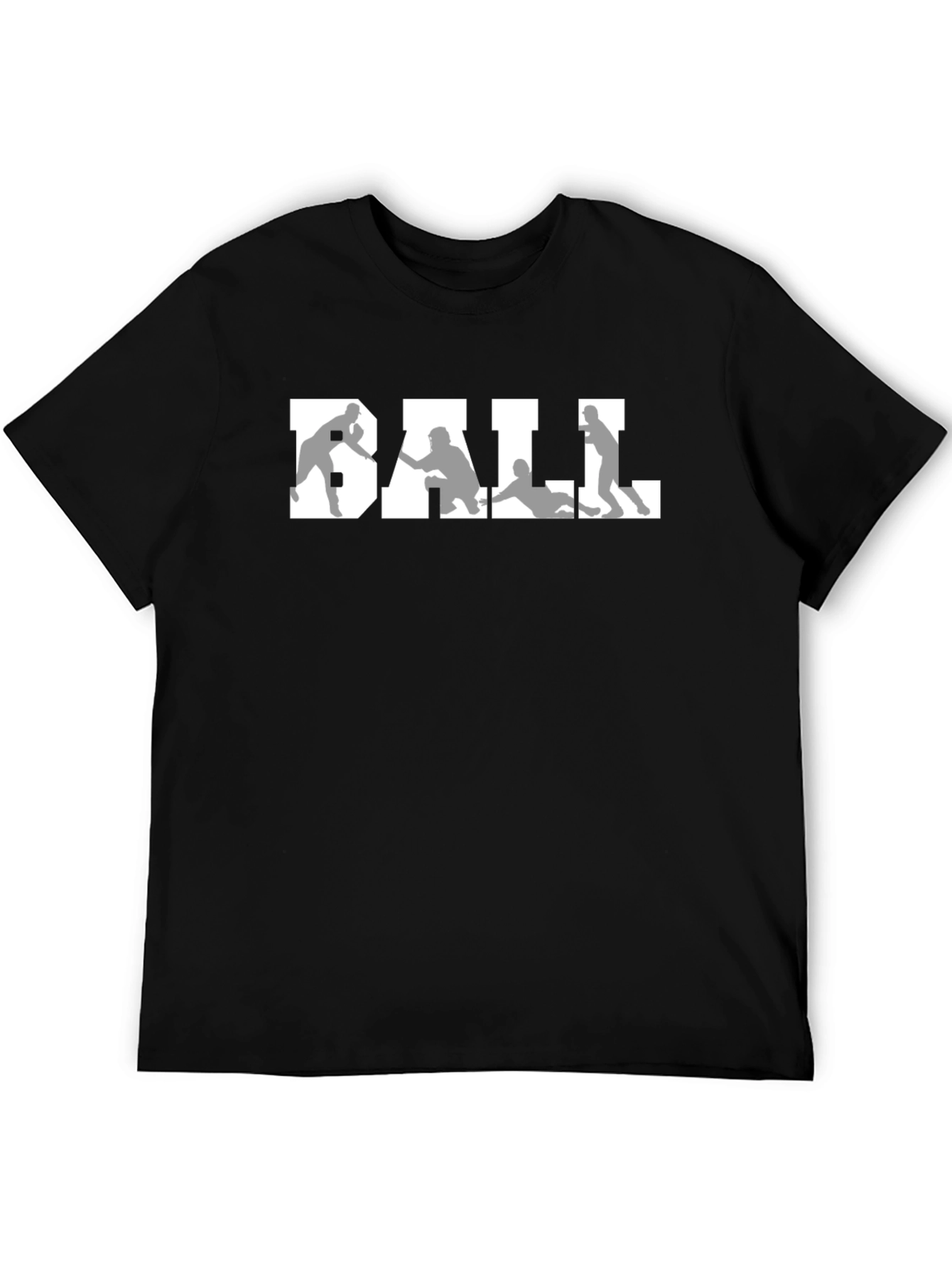 Baseball Graphic Tee - Black Crew Neck Shirt