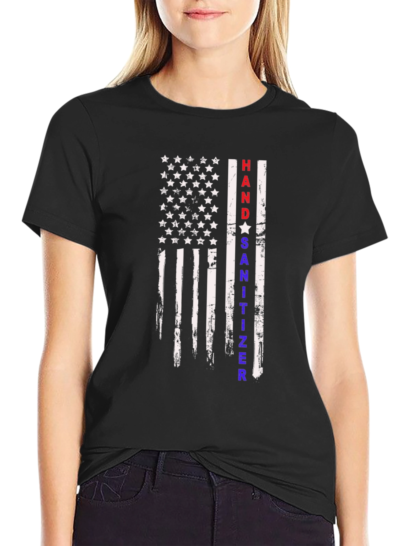 Hand Sanitizer USA Flag Patriotic T-Shirt