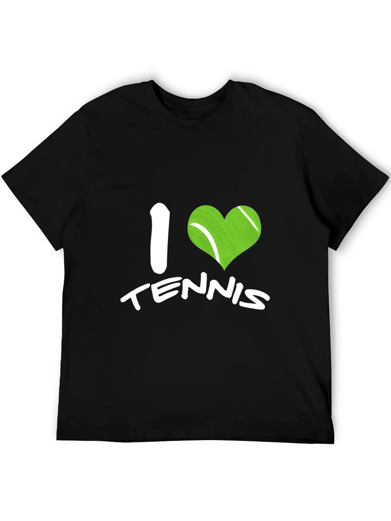 I Love Tennis Black T-Shirt