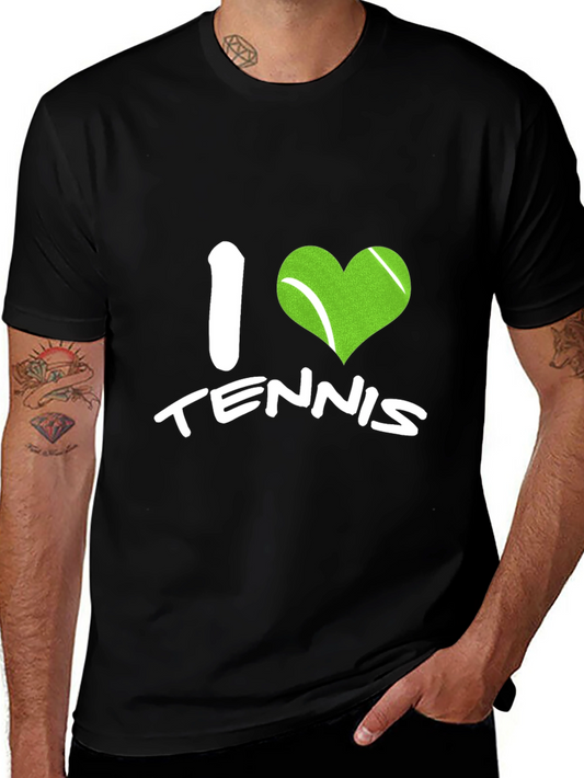 I Love Tennis Black T-Shirt