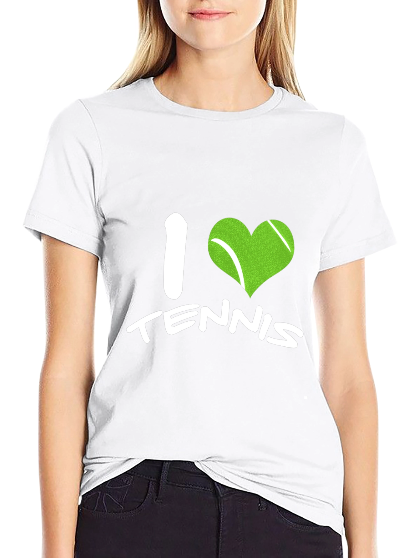 I Love Tennis Black T-Shirt