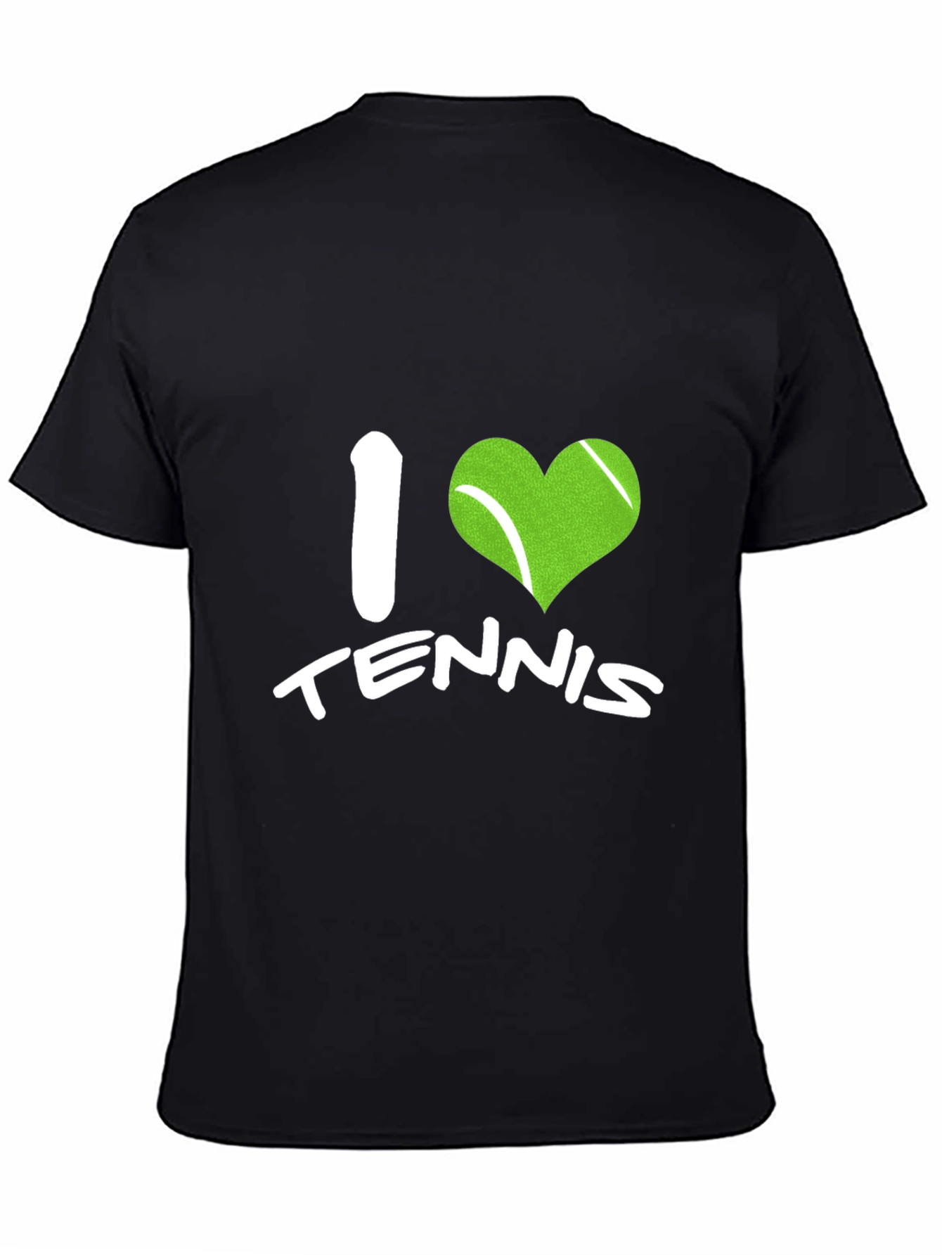 I Love Tennis Black T-Shirt