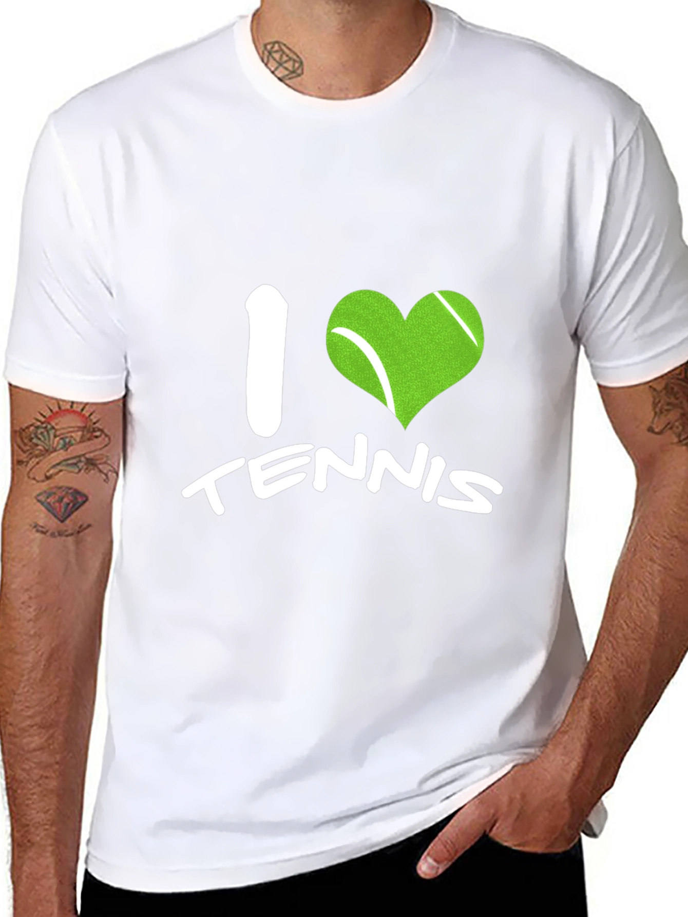 I Love Tennis Black T-Shirt