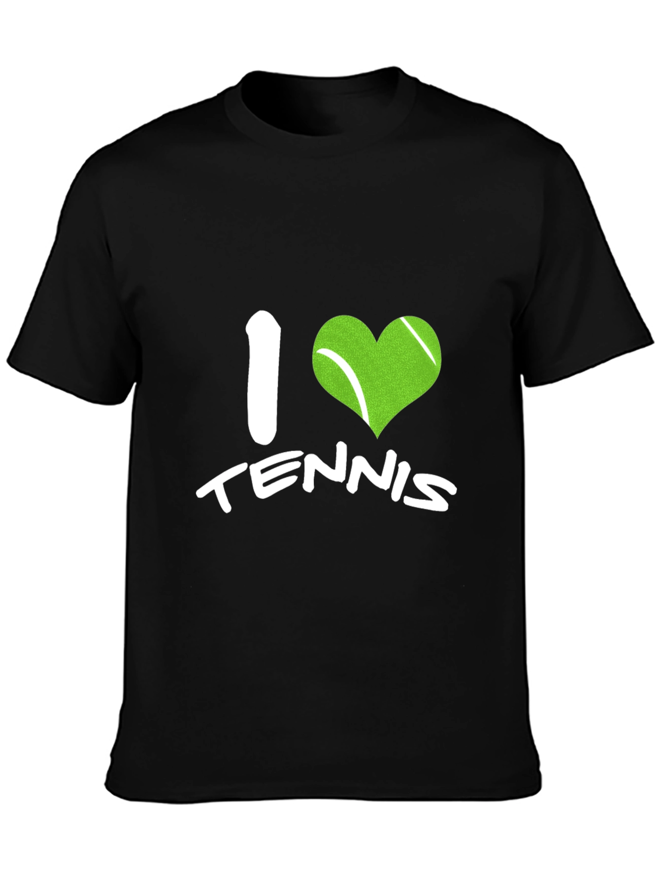 I Love Tennis Black T-Shirt