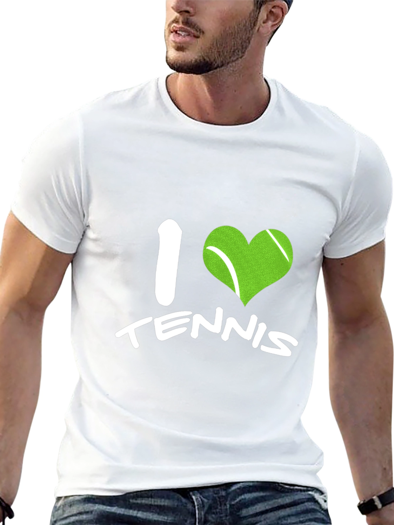 I Love Tennis Black T-Shirt