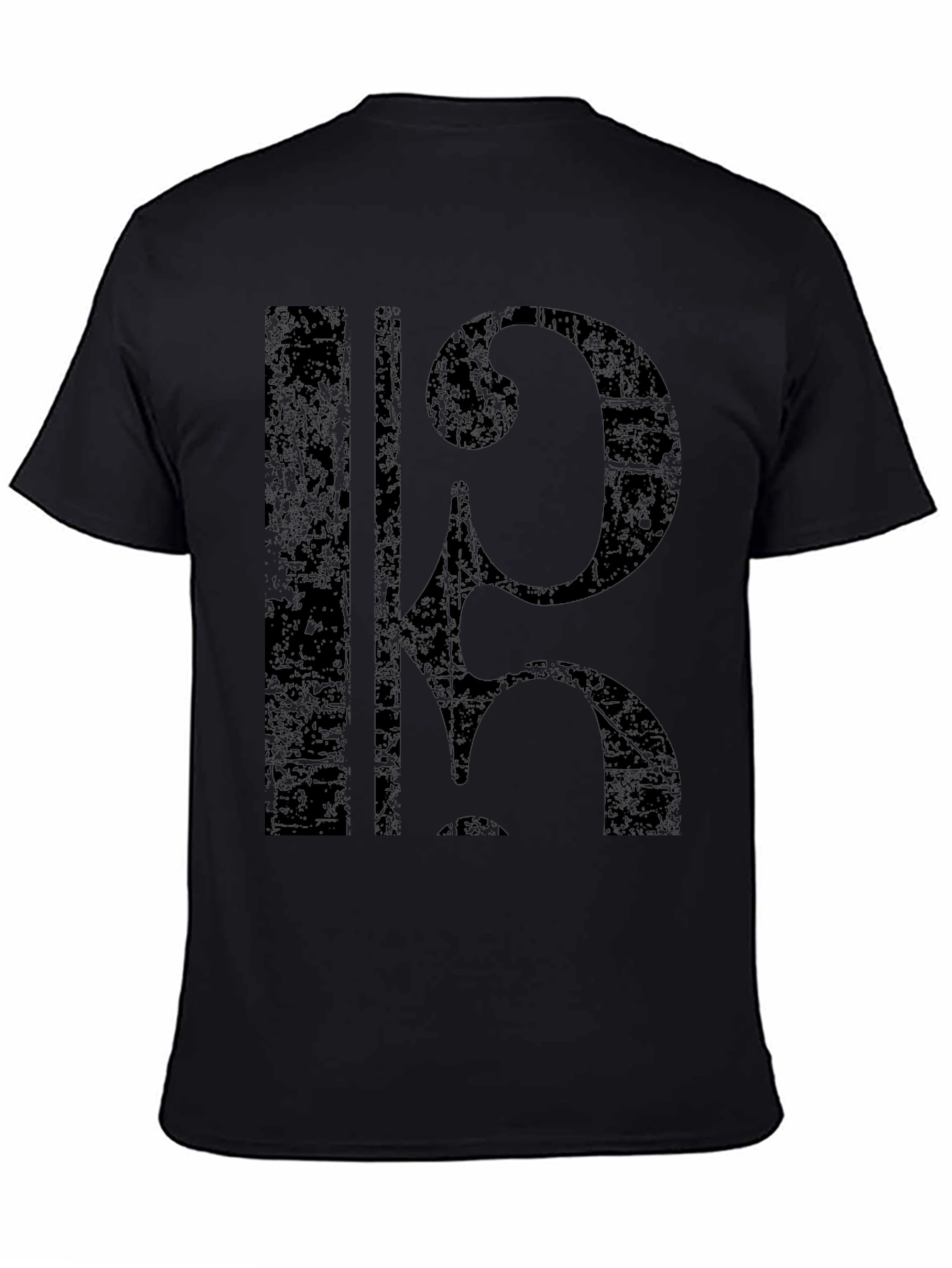 Distressed Cello Clef Graphic T-Shirt - Black
