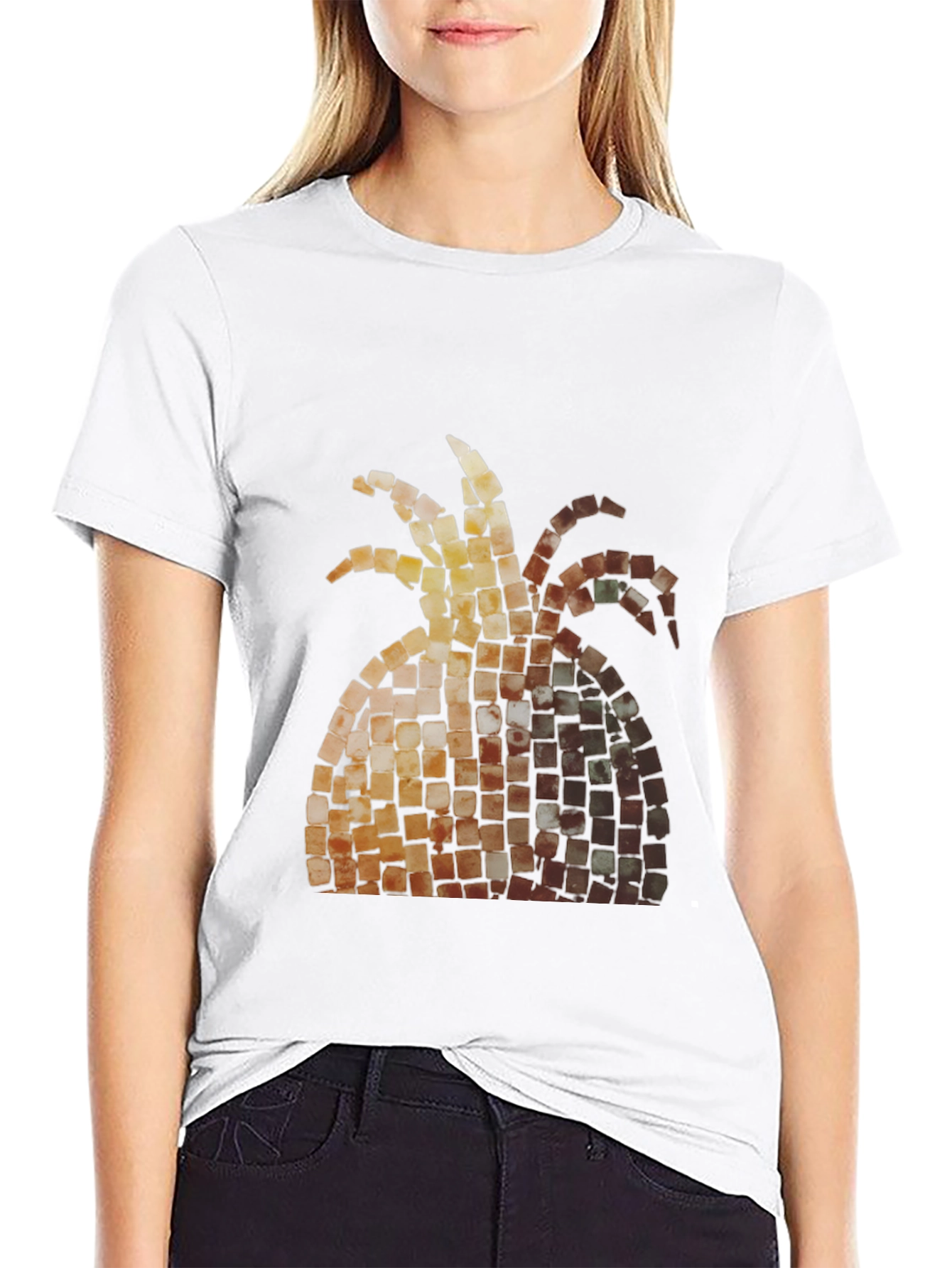 Mosaic Pineapple Graphic Tee - Black