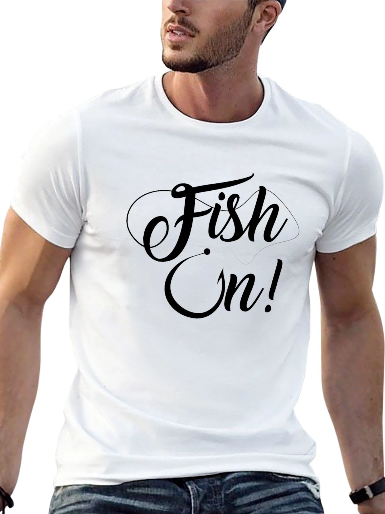 Fish On! Mens Black Graphic T-Shirt