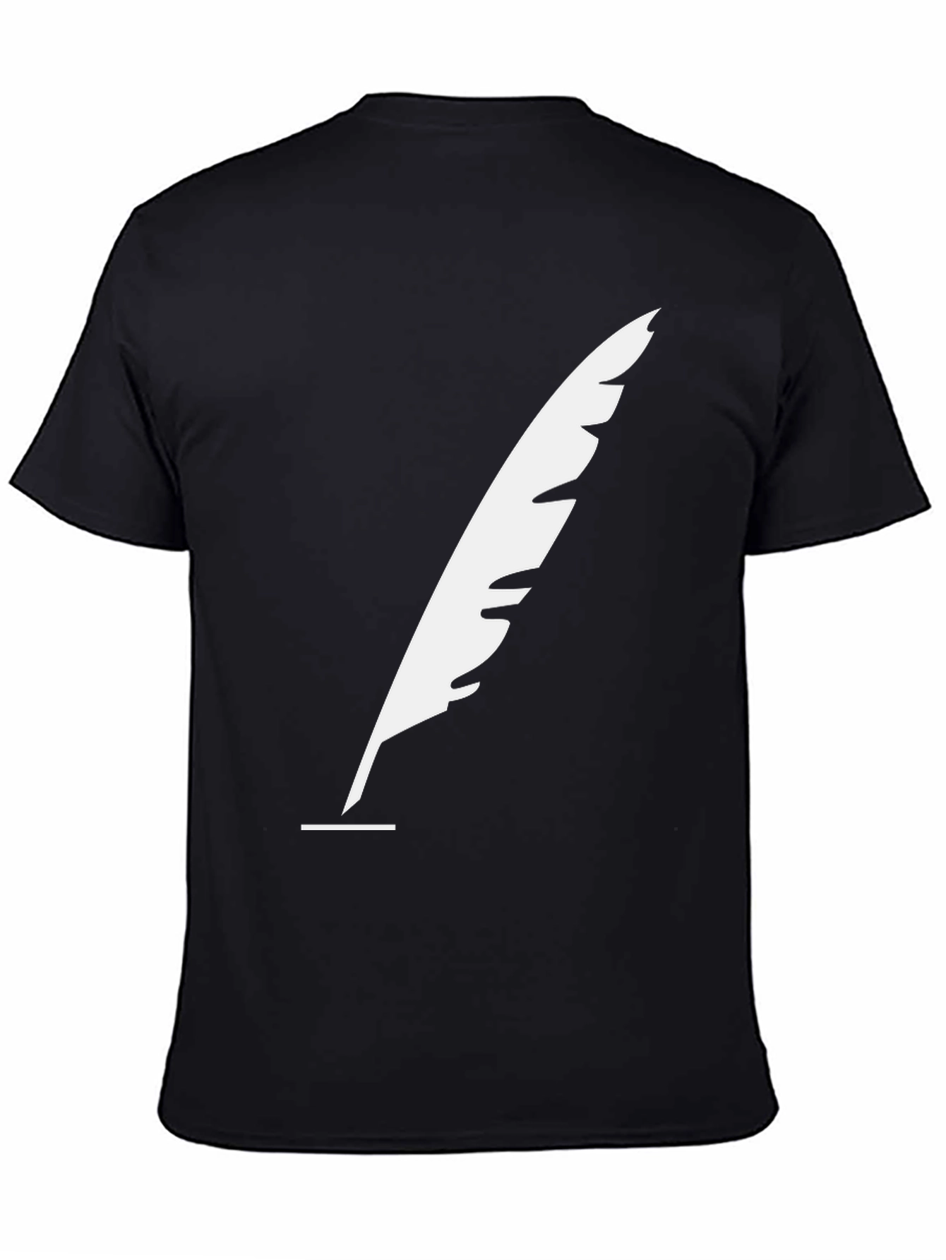 Feather Quill Graphic Tee - Black Cotton T-Shirt