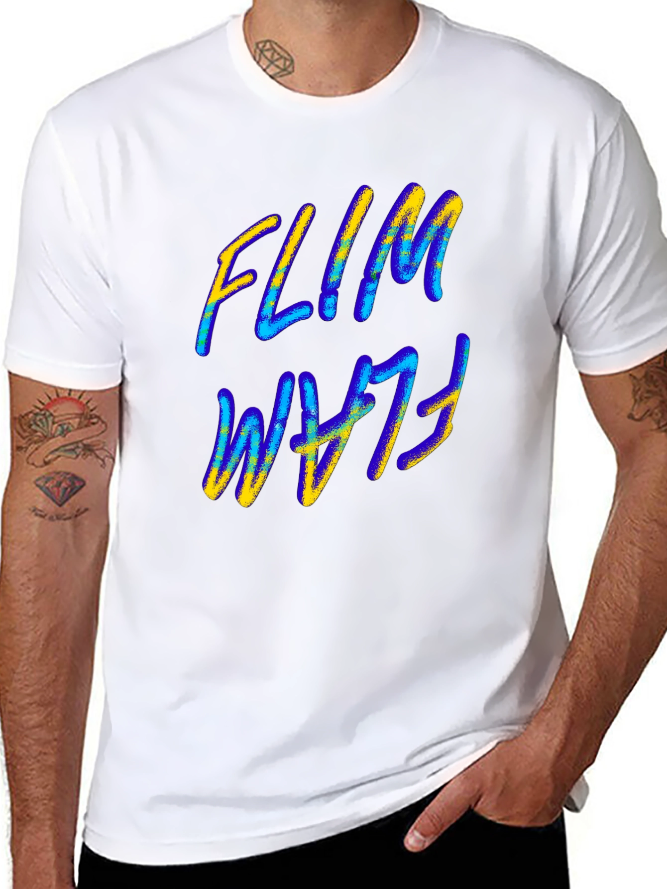 Flim Flam T-Shirt - Black Abstract Design
