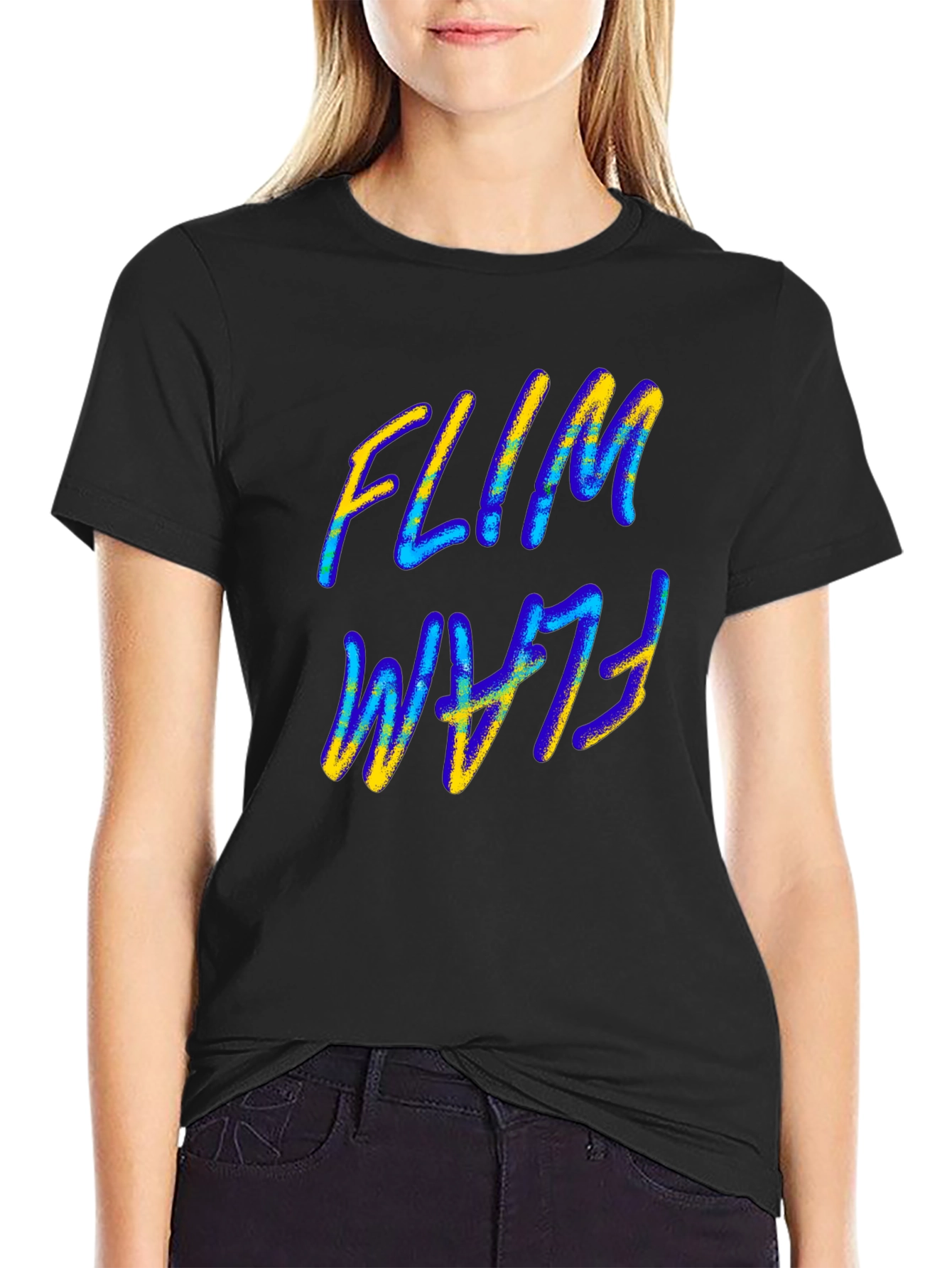 Flim Flam T-Shirt - Black Abstract Design