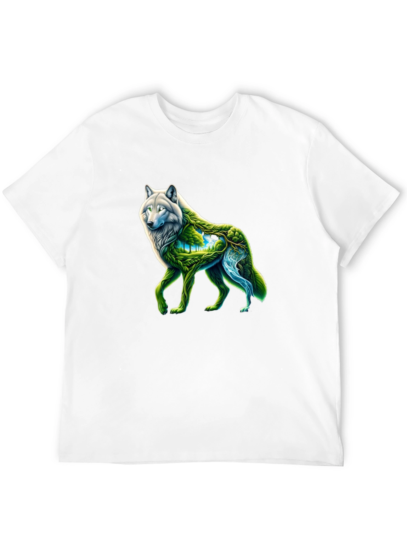 Nature Wolf Graphic Tee - Black T-Shirt