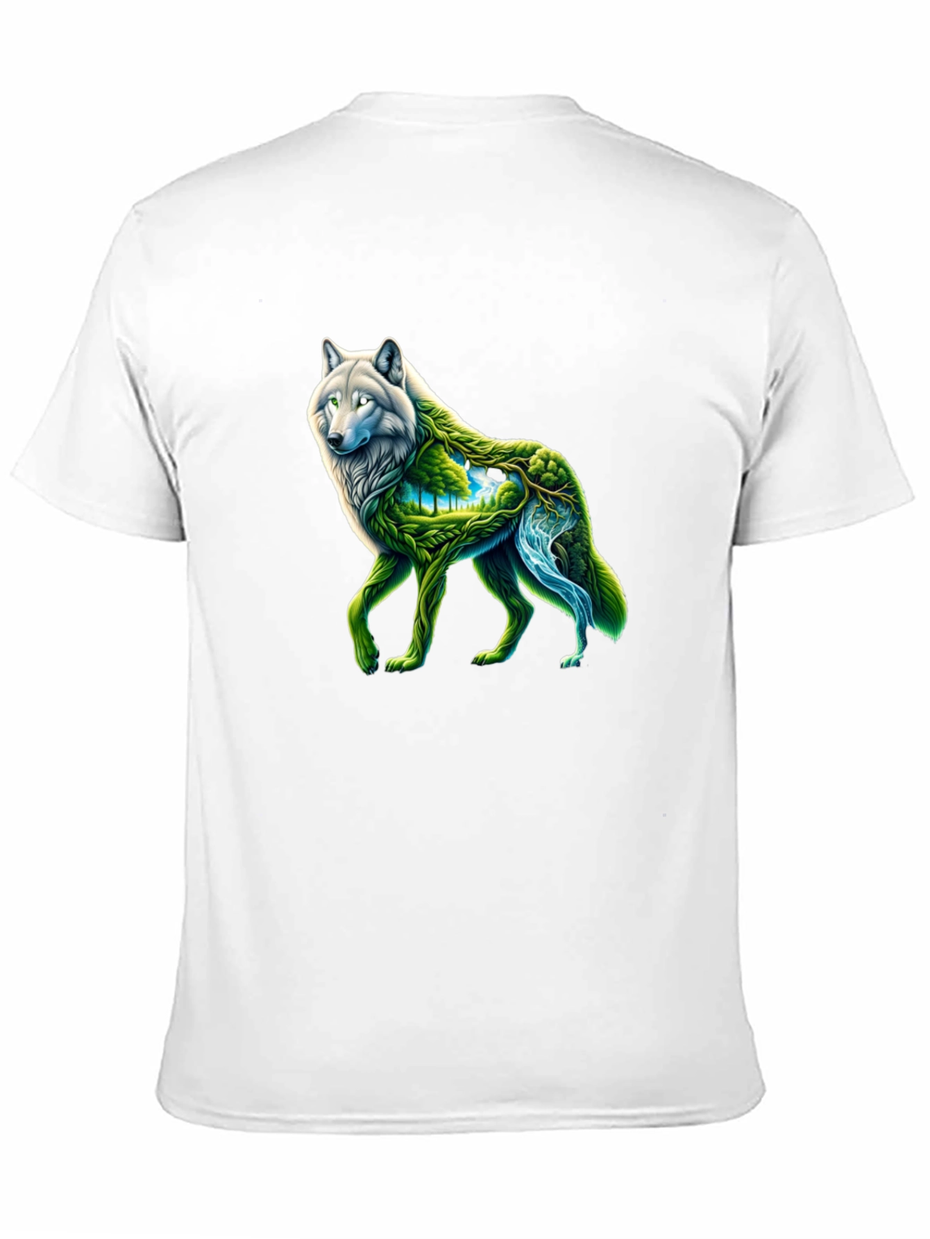 Nature Wolf Graphic Tee - Black T-Shirt