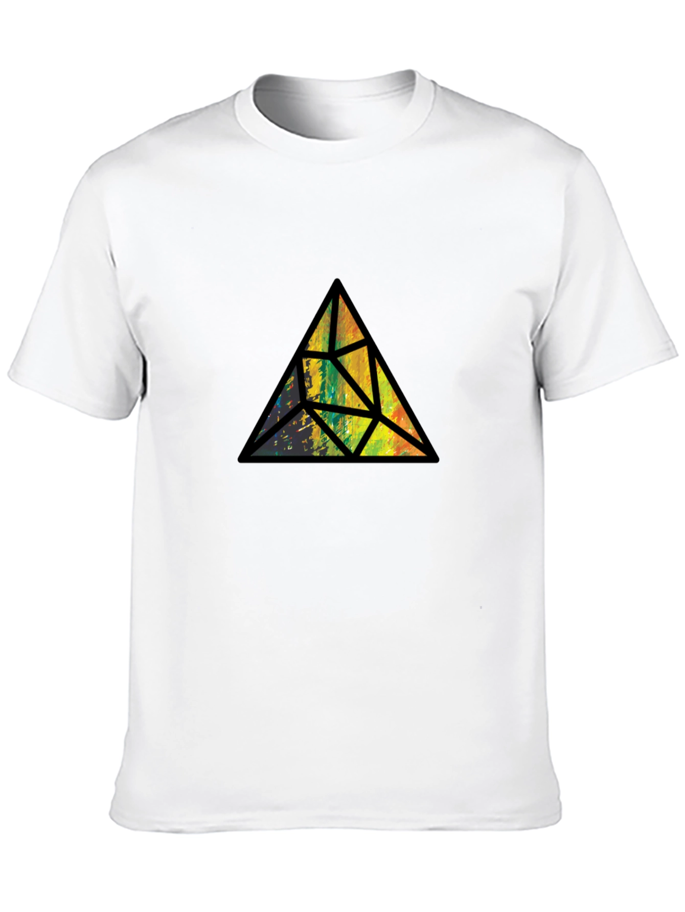 Abstract Triangle Graphic Black T-Shirt