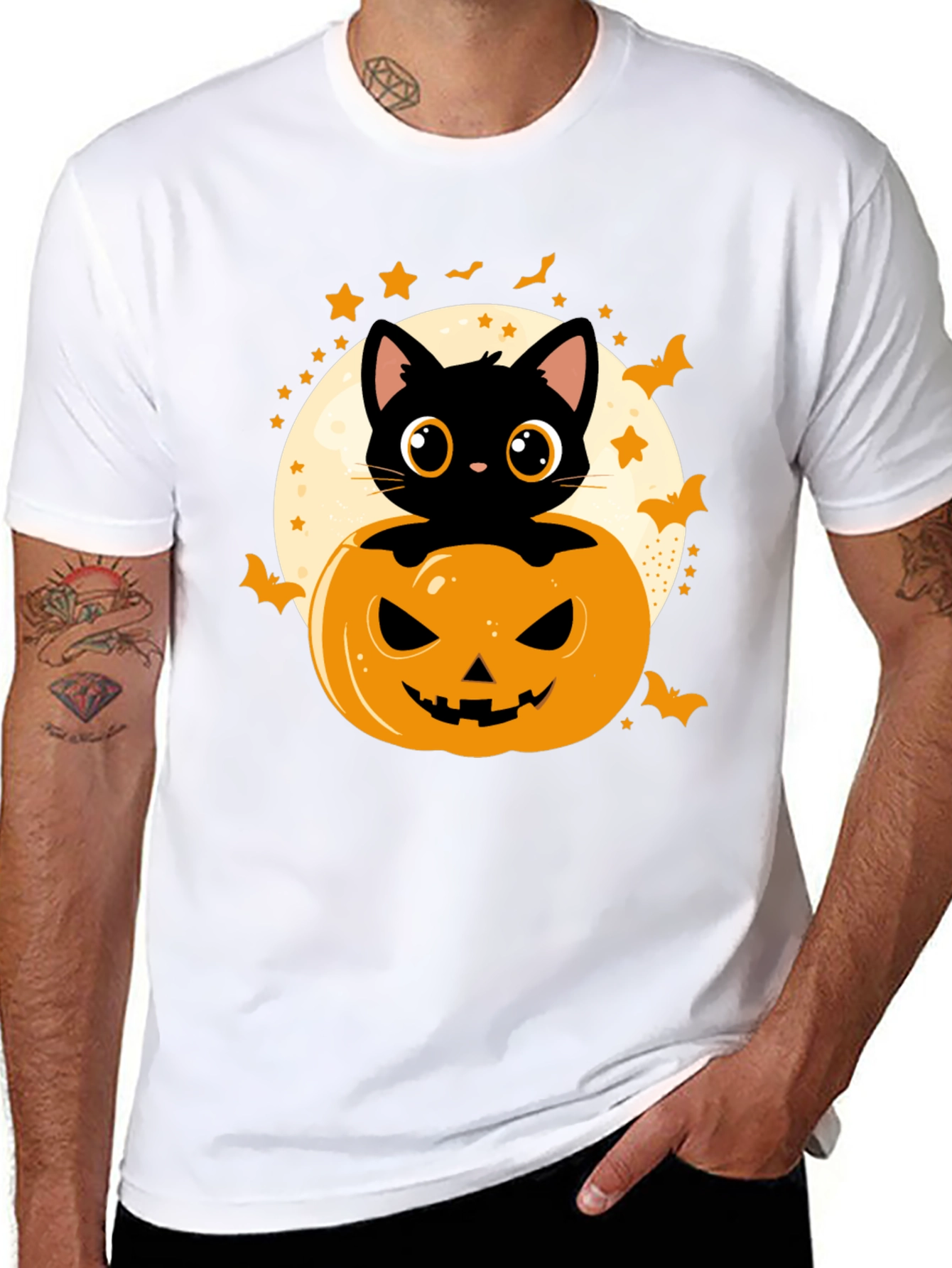 Halloween Cat Pumpkin T-Shirt