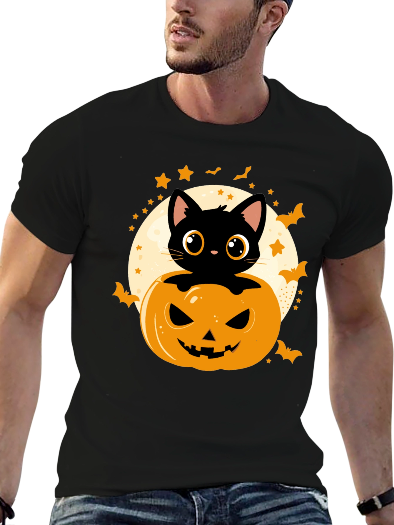 Halloween Cat Pumpkin T-Shirt