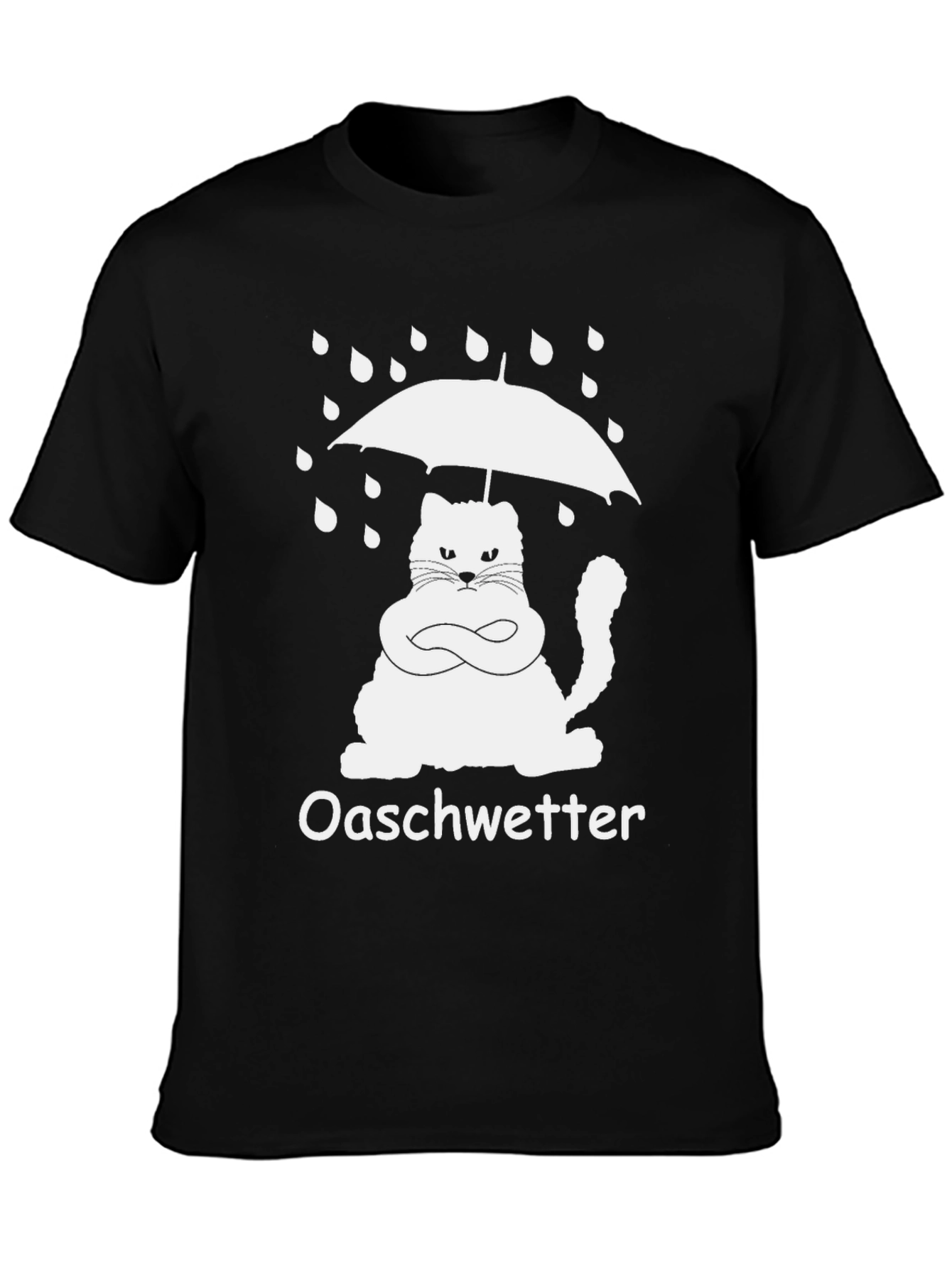 Oaschwetter Grumpy Cat Umbrella Black T-Shirt
