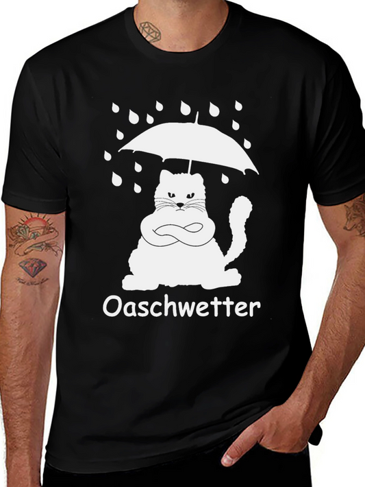 Oaschwetter Grumpy Cat Umbrella Black T-Shirt