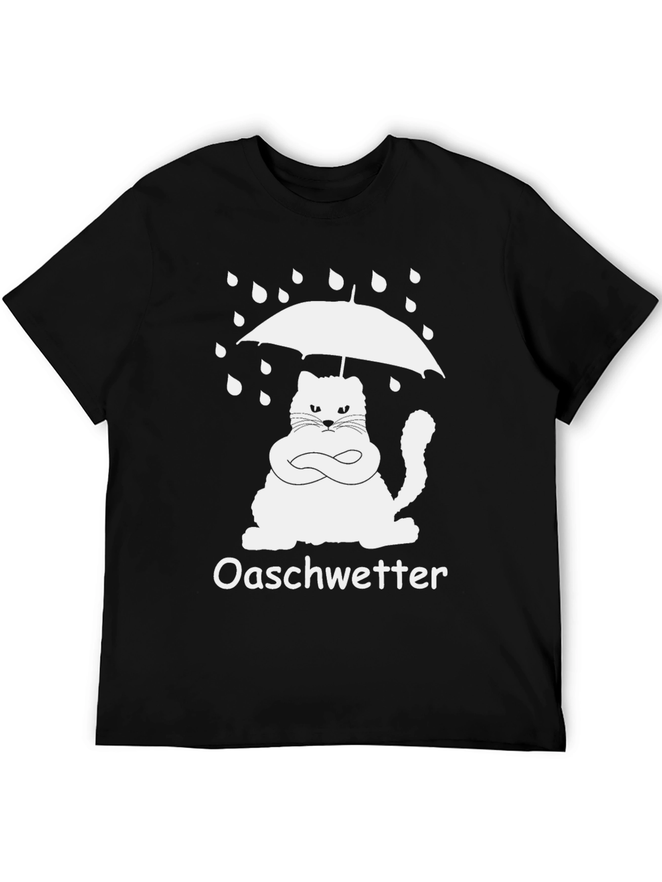 Oaschwetter Grumpy Cat Umbrella Black T-Shirt