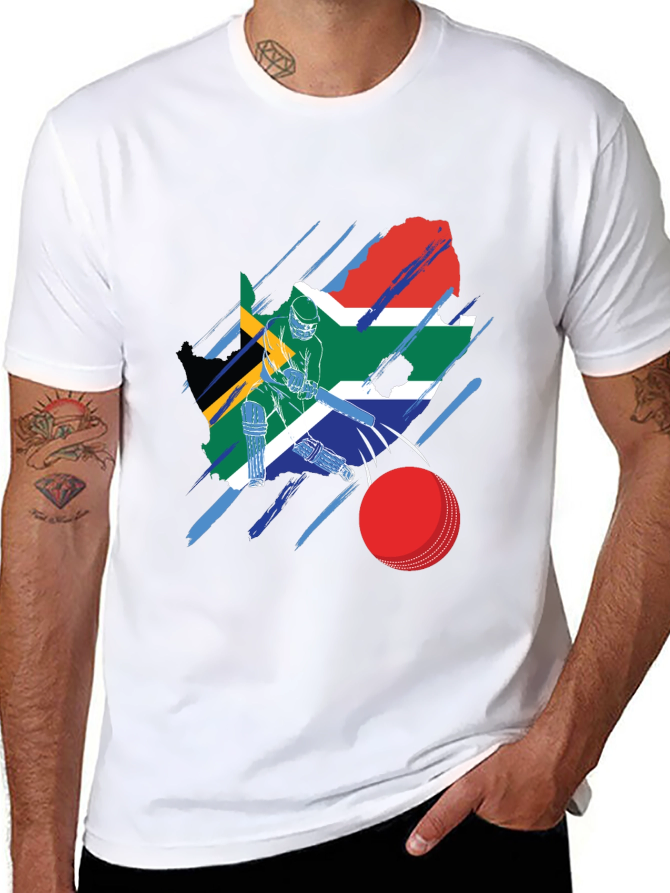South Africa Cricket Flag Graphic Tee