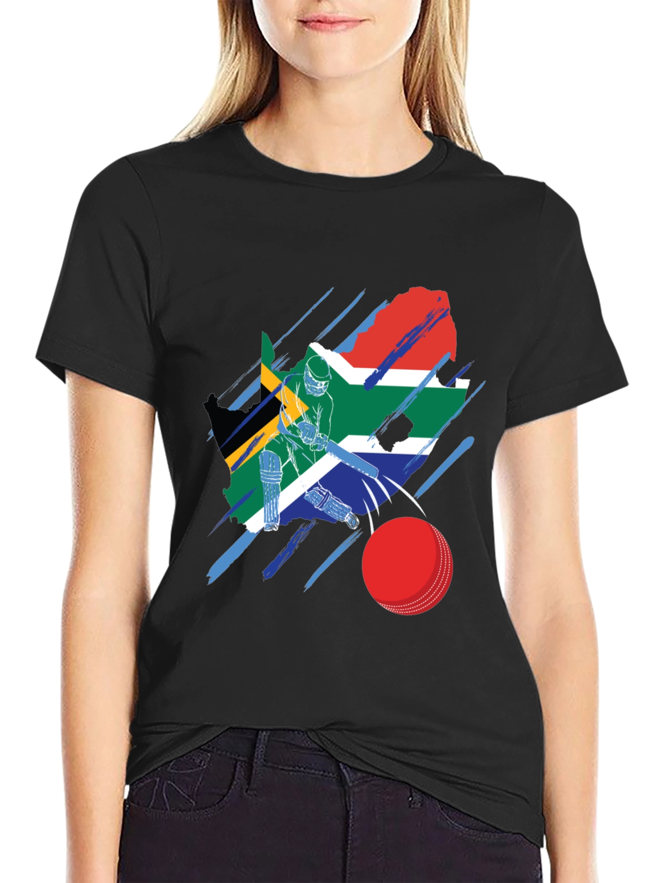 South Africa Cricket Flag Graphic Tee