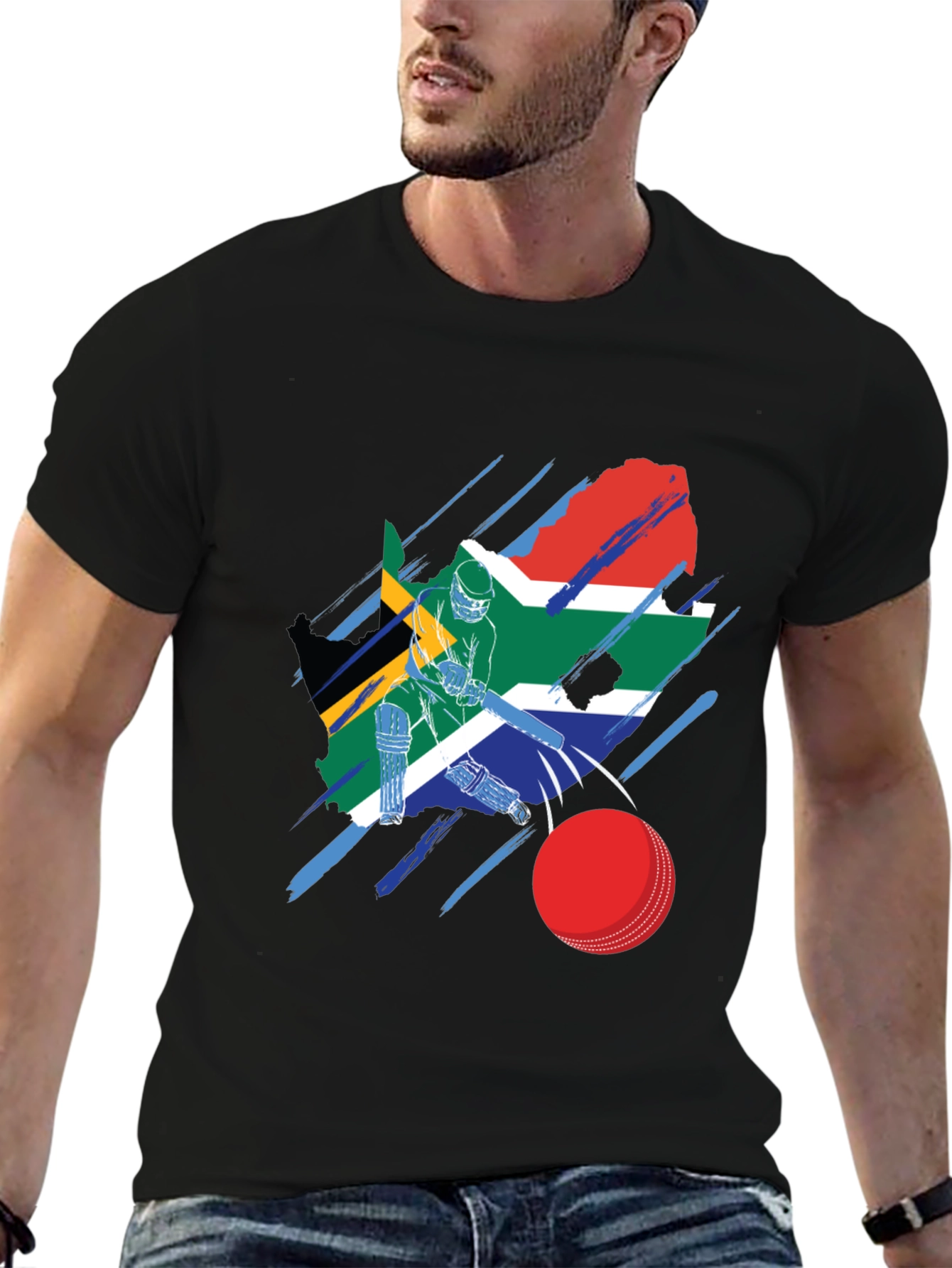 South Africa Cricket Flag Graphic Tee