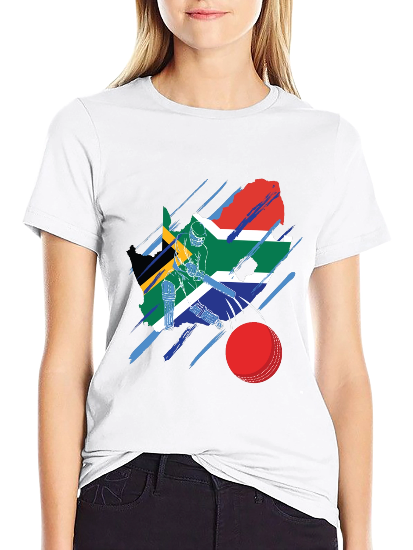 South Africa Cricket Flag Graphic Tee
