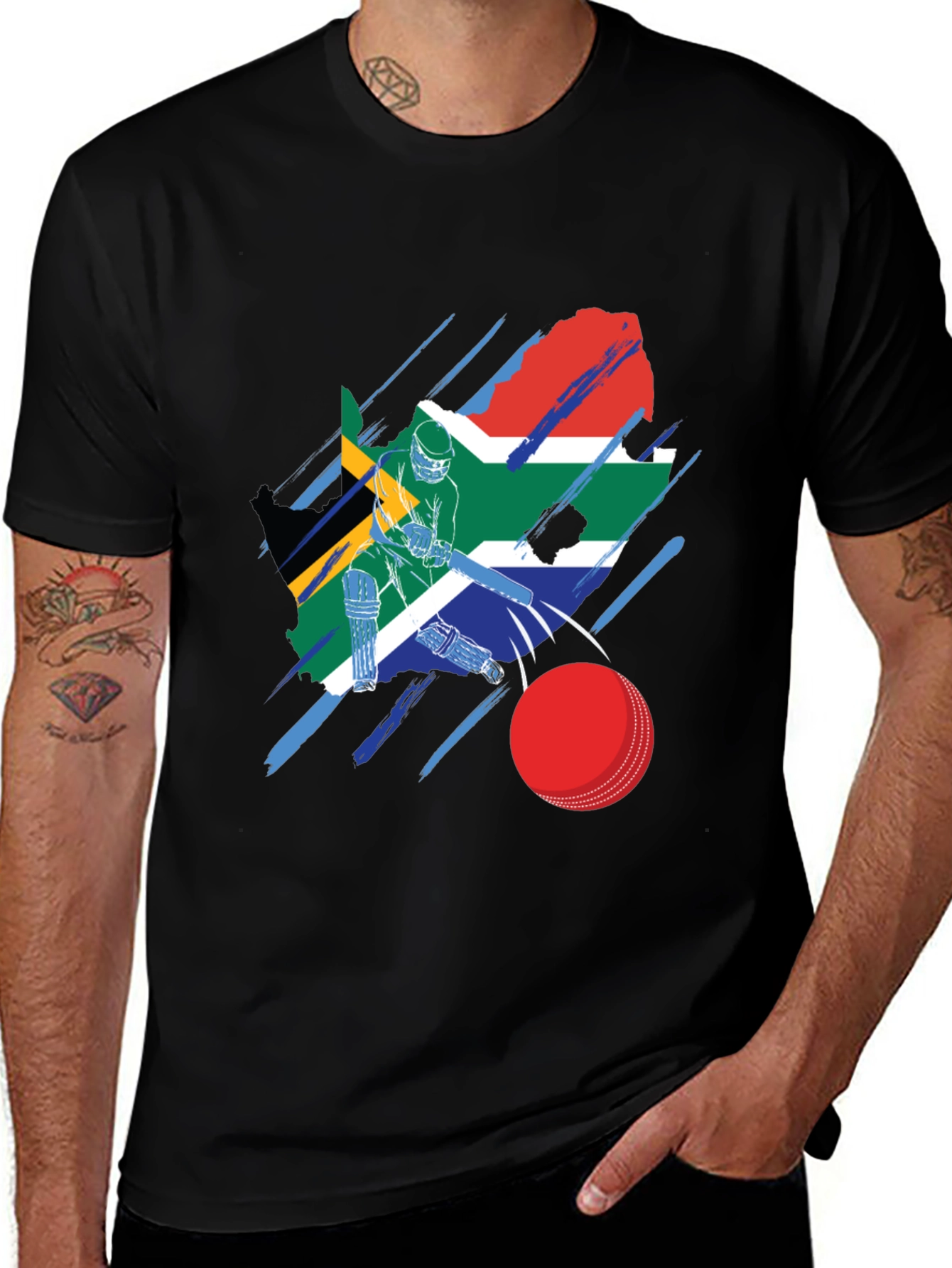 South Africa Cricket Flag Graphic Tee