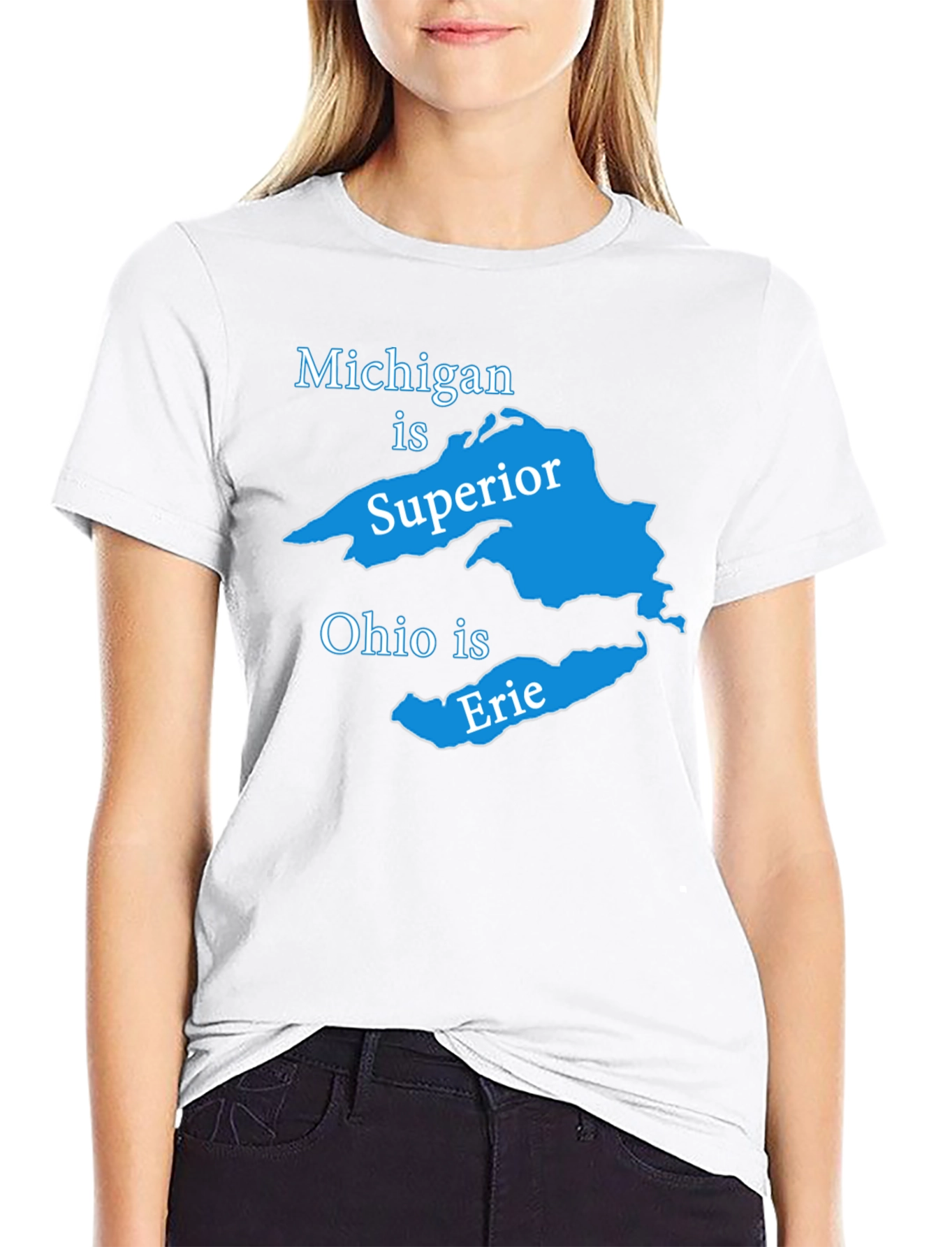 Michigan is Superior Ohio is Erie Graphic Tee