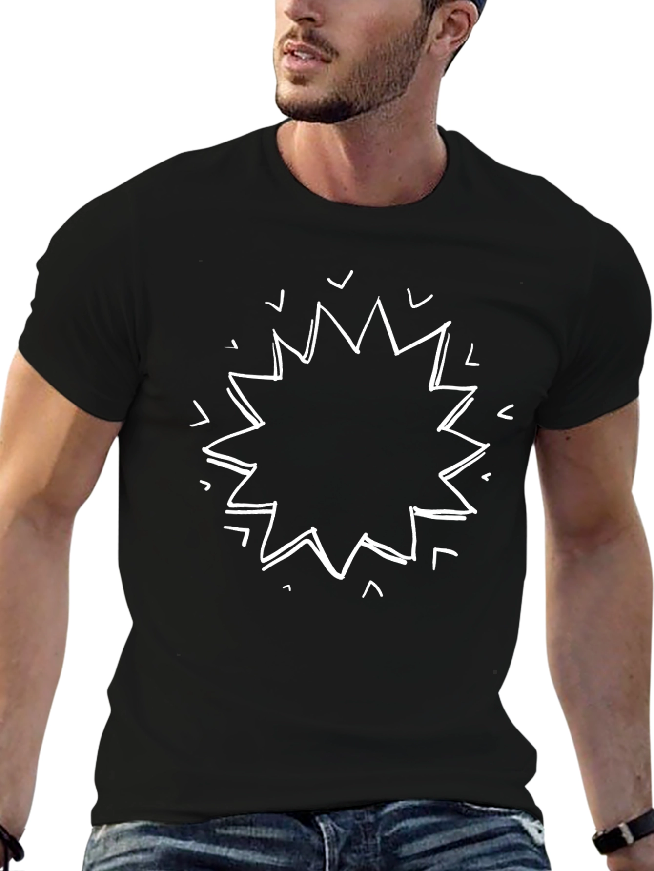 Starburst Graphic Mens Black T-Shirt