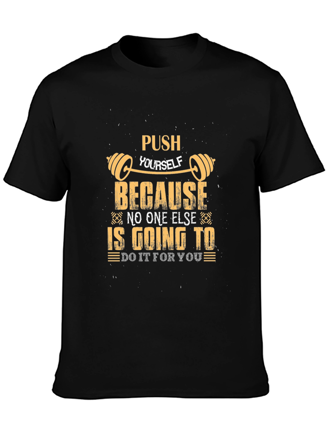 Push Yourself Gym Motivation Graphic Tee - Black
