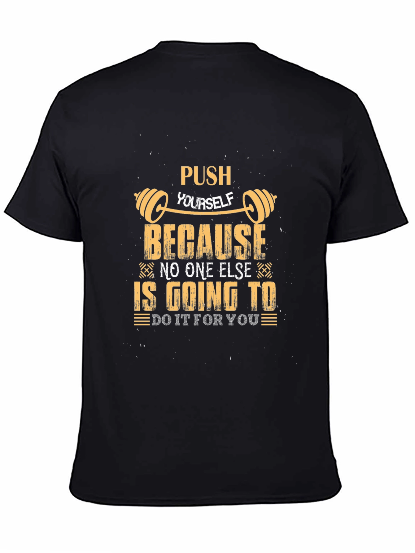 Push Yourself Gym Motivation Graphic Tee - Black