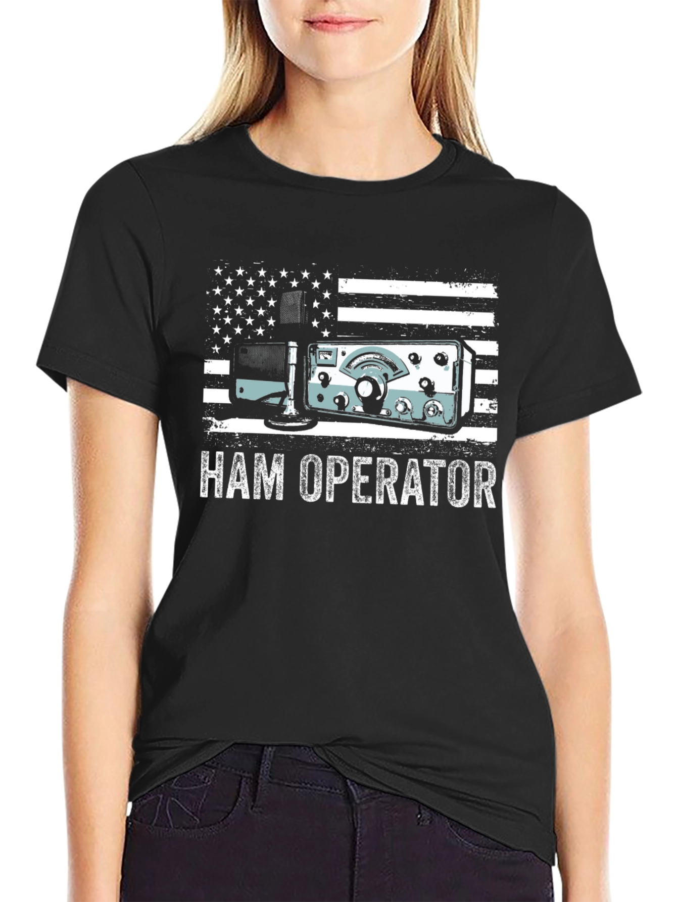Ham Operator American Flag T-Shirt