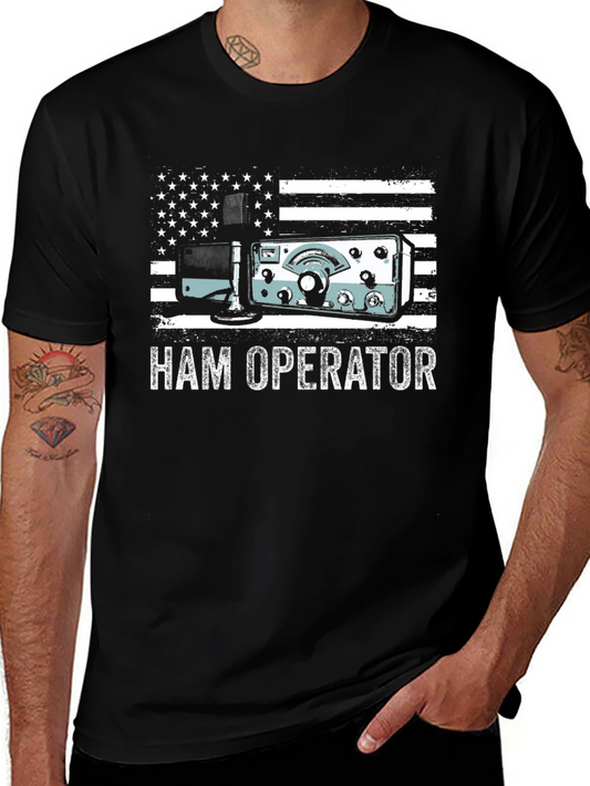 Ham Operator American Flag T-Shirt